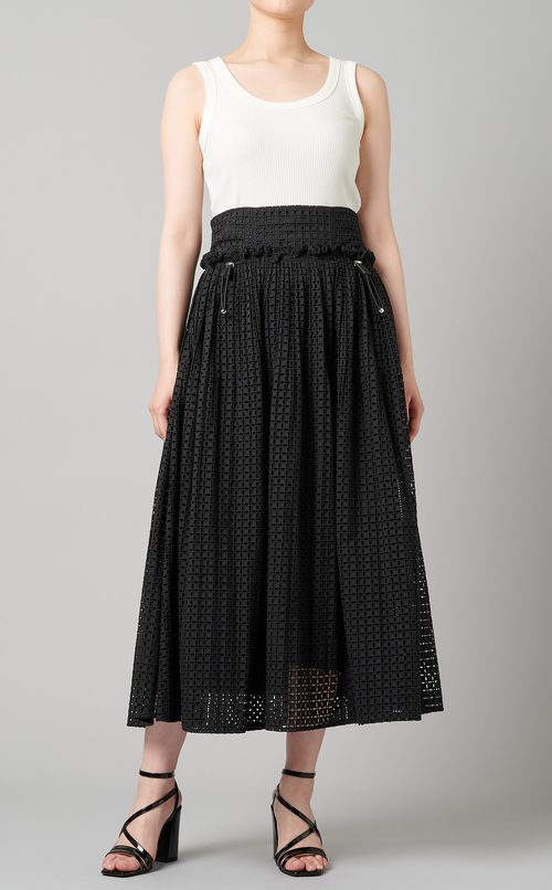 ハイウエストプリーツフレアスカート