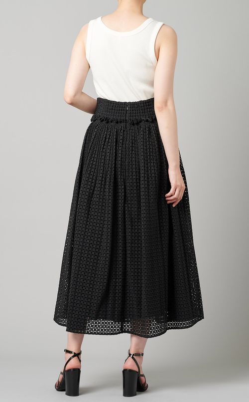 ハイウエストプリーツフレアスカート