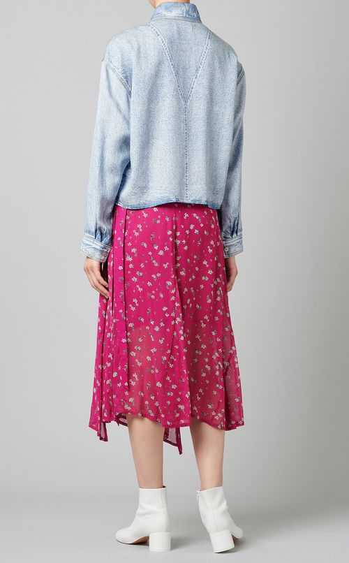 デニムプリントクロップドシャツ