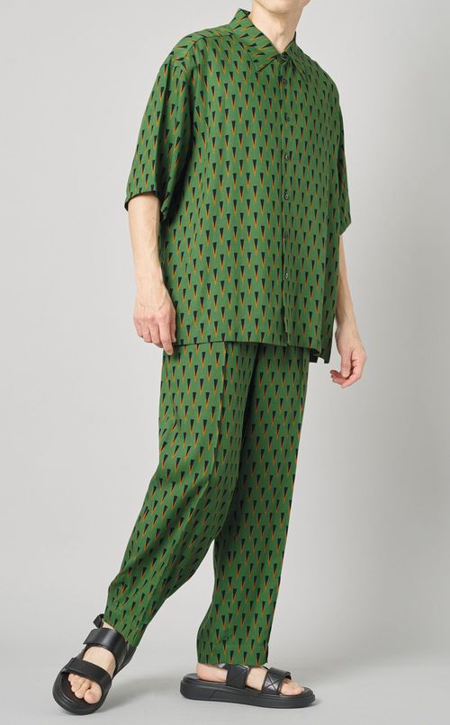 バティックプリントハーフスリーブシャツ