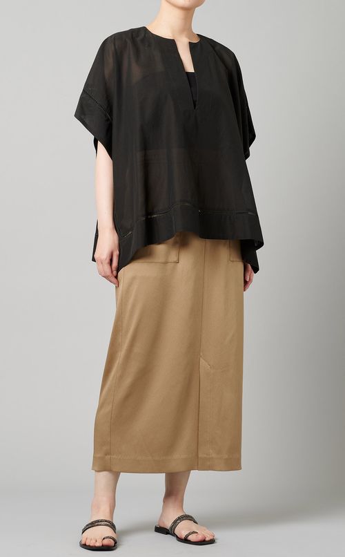 スクエアポンチョシルエットブラウス