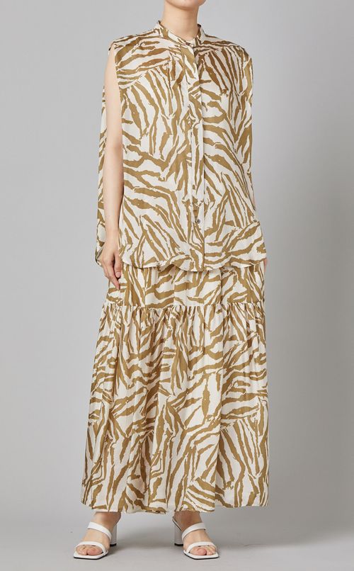 ゼブラプリントティアードスカート