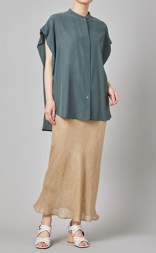 リネンロングタイトスカート