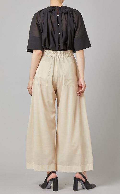 サマーウールタックワイドパンツ