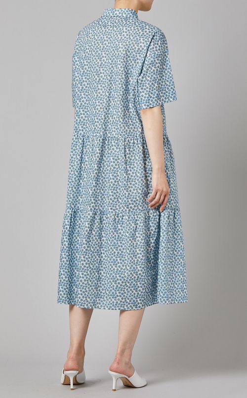 フラワープリントティアードワンピース