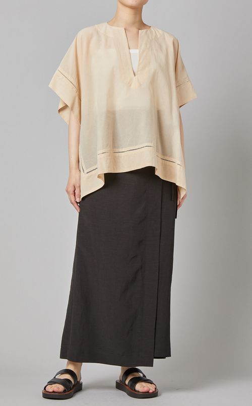 スクエアポンチョシルエットブラウス