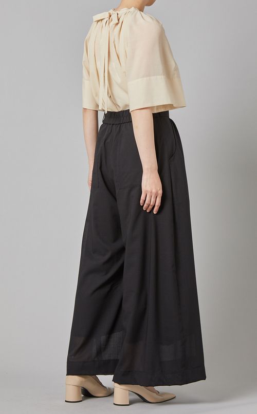 サマーウールタックワイドパンツ