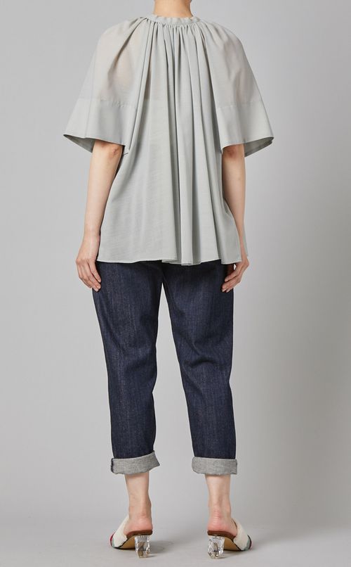 2wayサマーウールギャザーブラウス