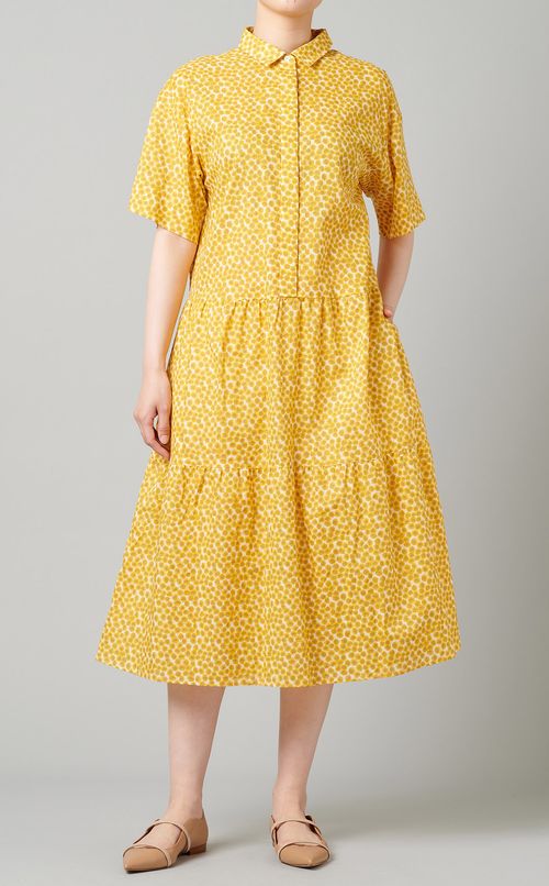 フラワープリントティアードワンピース