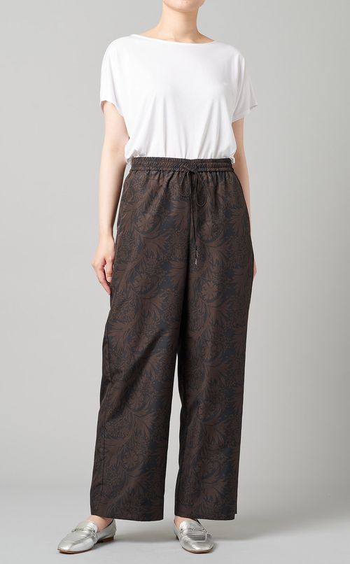 フラワープリントイージーパンツ