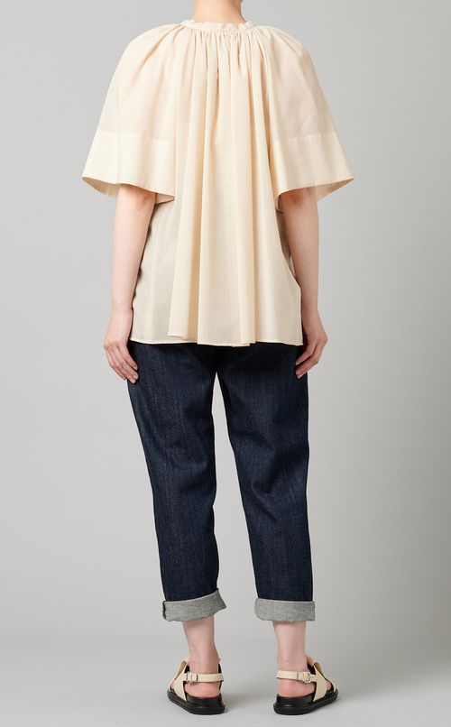 2wayサマーウールギャザーブラウス