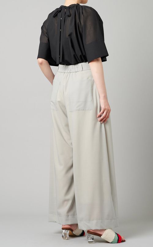 サマーウールタックワイドパンツ
