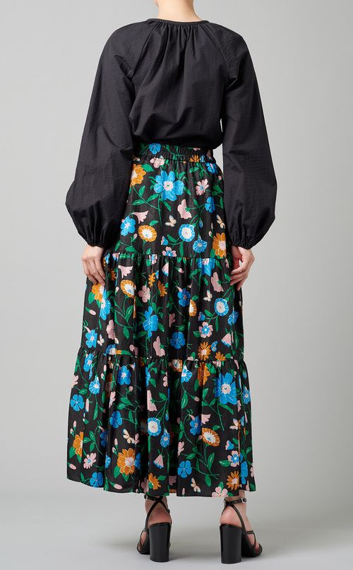 フラワープリントティアードスカート