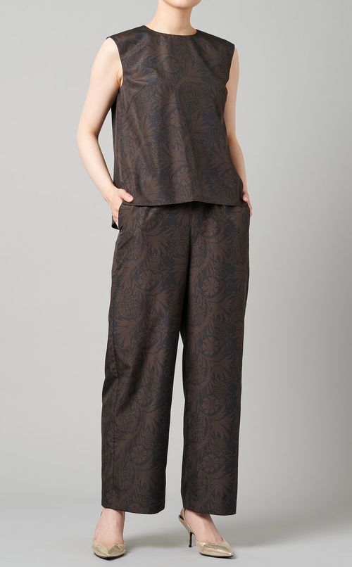 フラワープリントイージーパンツ