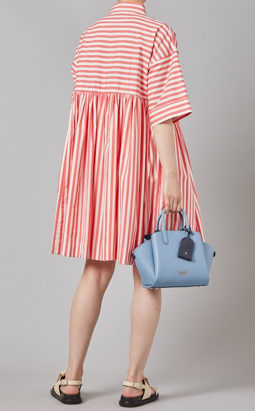 ストライプコットンミニワンピース