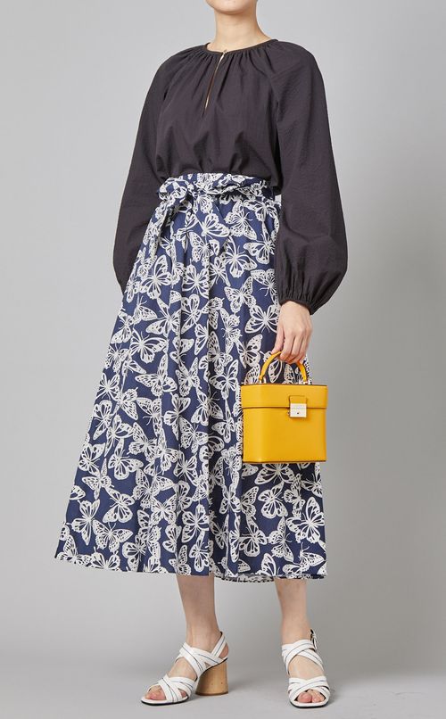 バタフライプリントフレアスカート