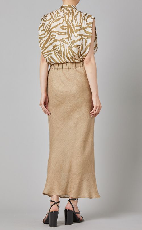 リネンロングタイトスカート