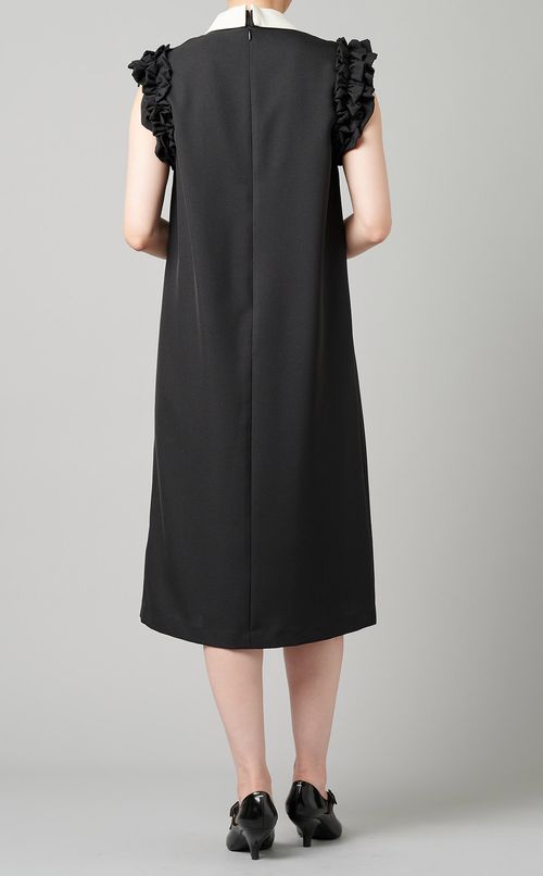 フリルスリーブリボンワンピース