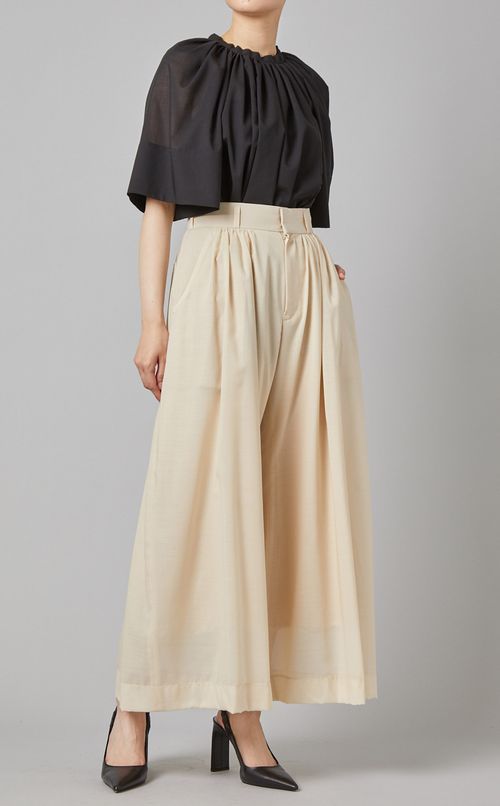 サマーウールタックワイドパンツ