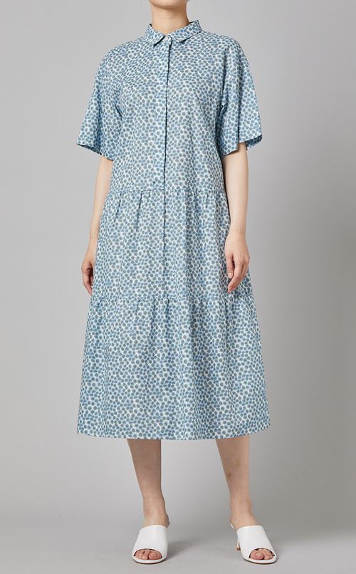 フラワープリントティアードワンピース