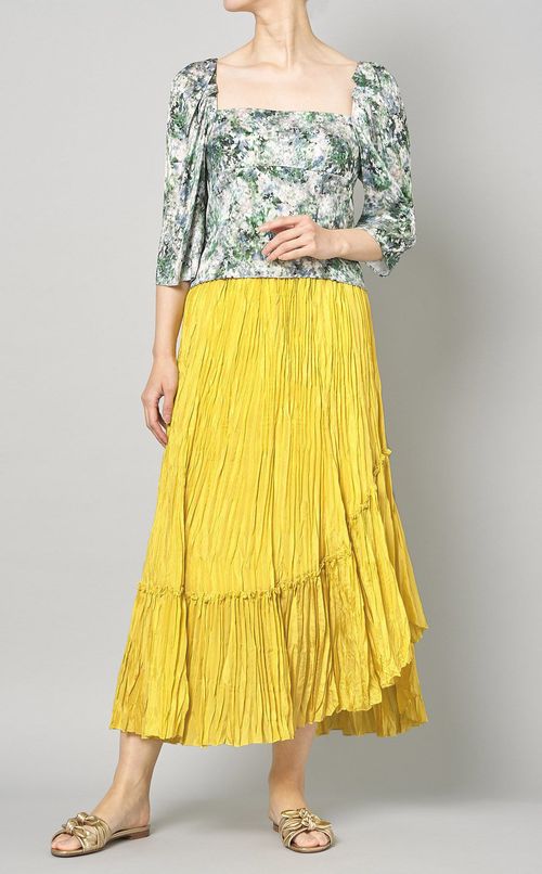 ワッシャープリーツフレアスカート