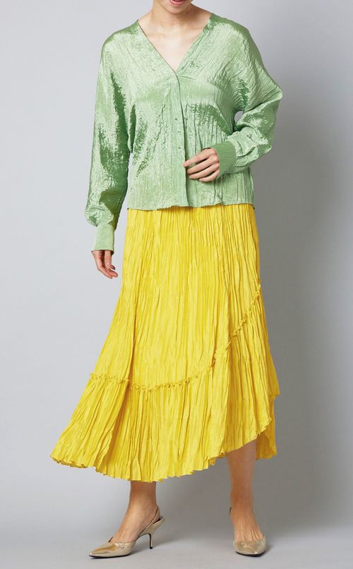 ワッシャープリーツフレアスカート