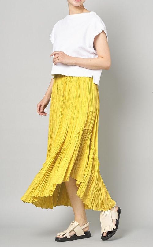 ワッシャープリーツフレアスカート