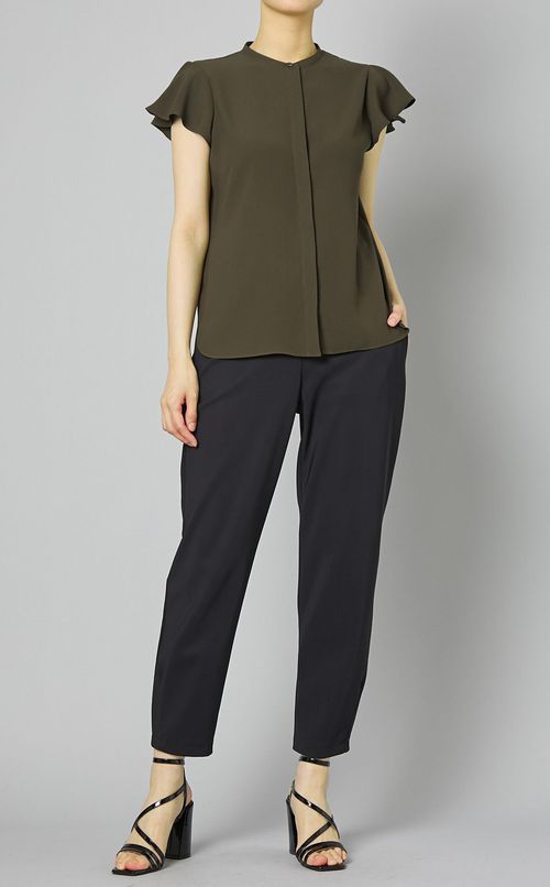 ジョーゼットラッフルスリーブブラウス