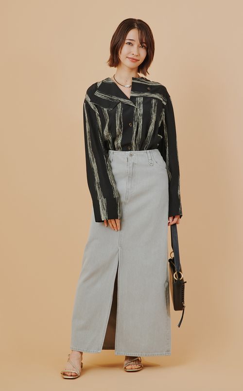 フロントスリットデニムスカート