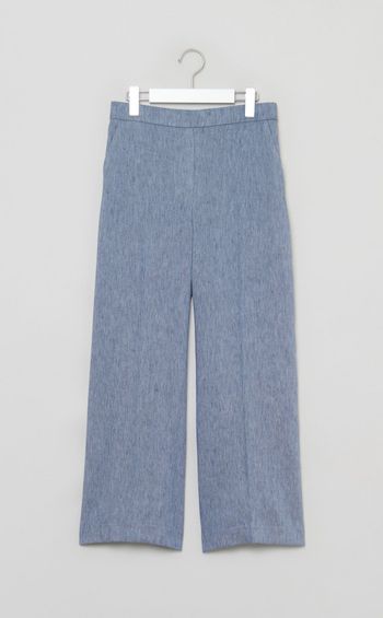 リネンブレンドデニムワイドパンツ