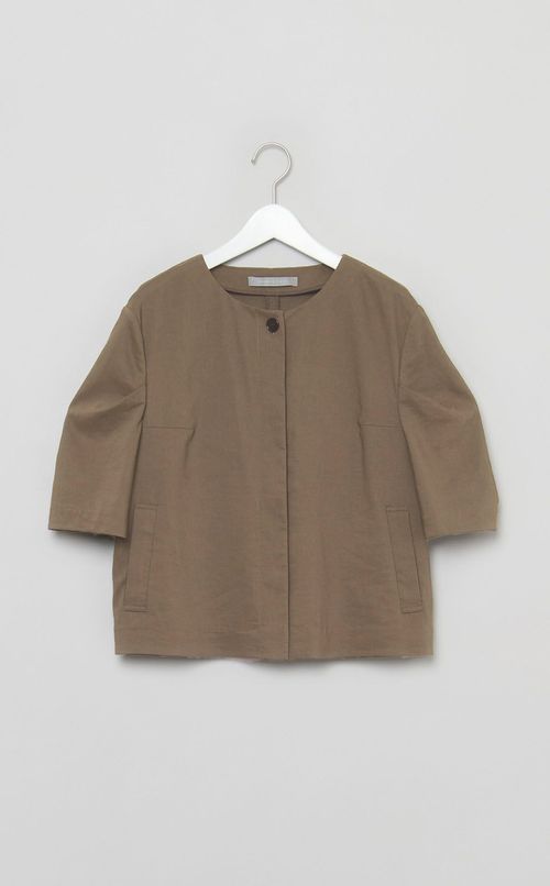 リネンノーカラージャケット