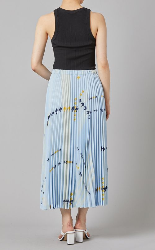 プリントプリーツフレアスカート