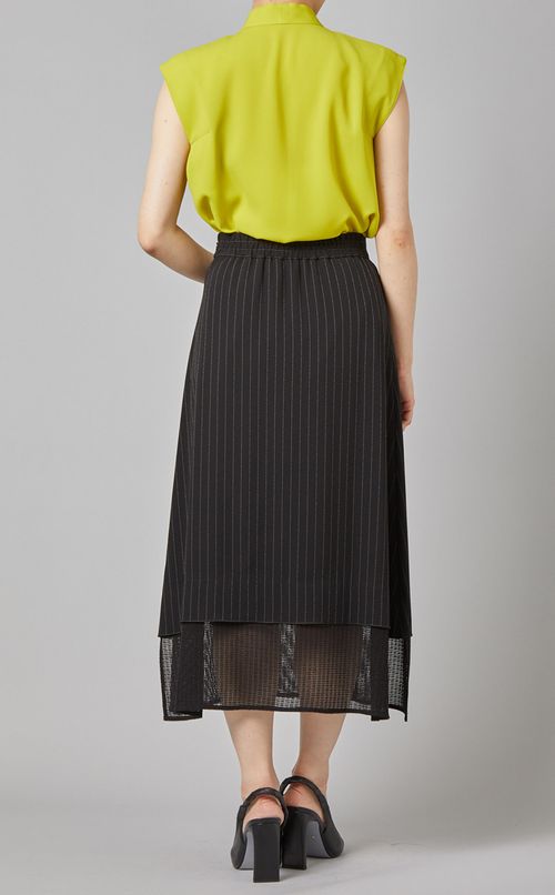 ストライプメッシュヘムスカート