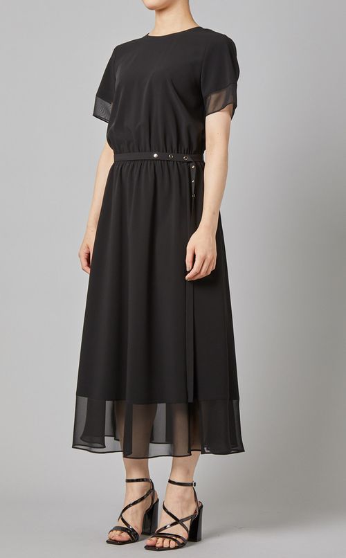 ベルト付フレアワンピース