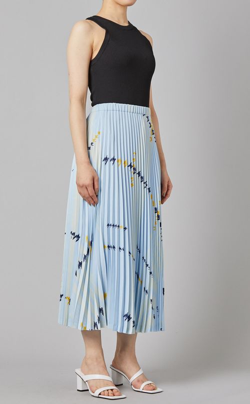 プリントプリーツフレアスカート