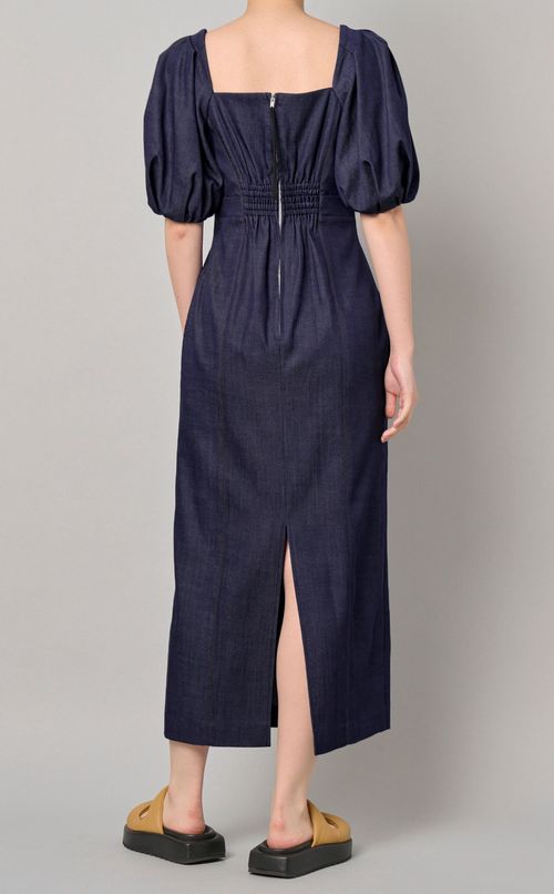 スクエアネックパフスリーブワンピース