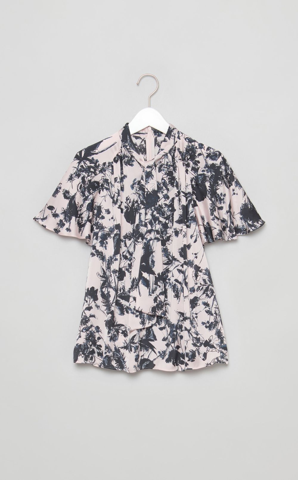 シャドーフラワープリントブラウス