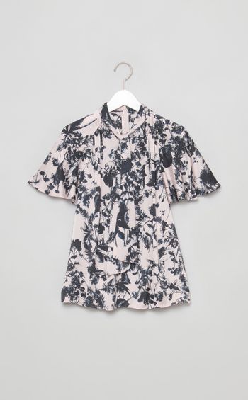 シャドーフラワープリントブラウス