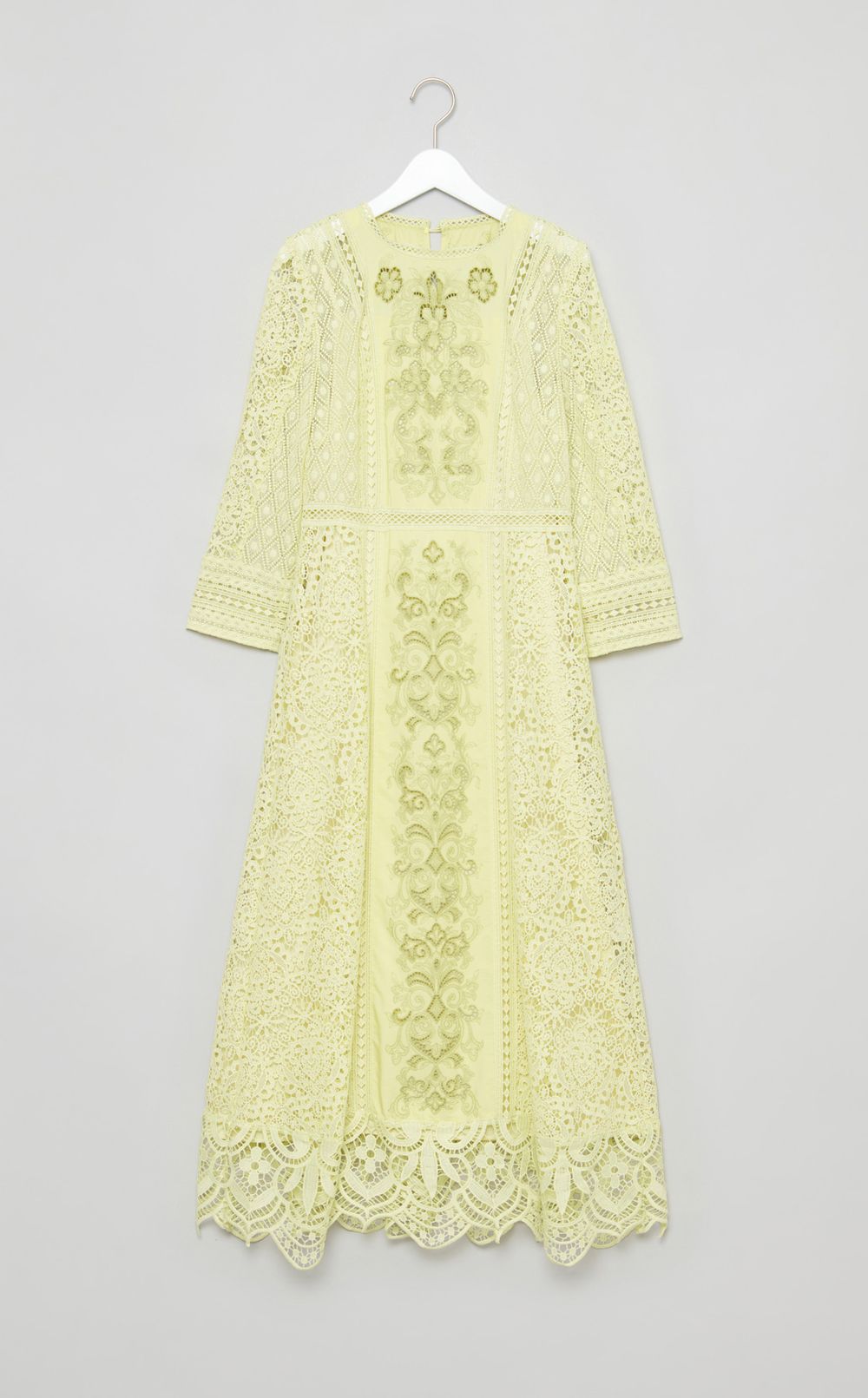 カットワークコンビレースドレス