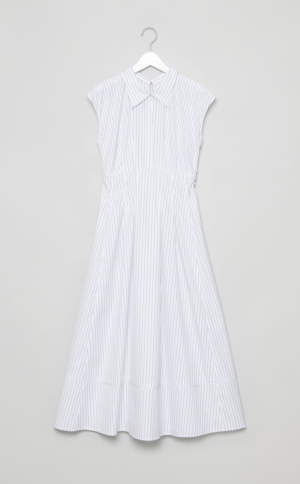 2wayネックフレアシャツワンピース