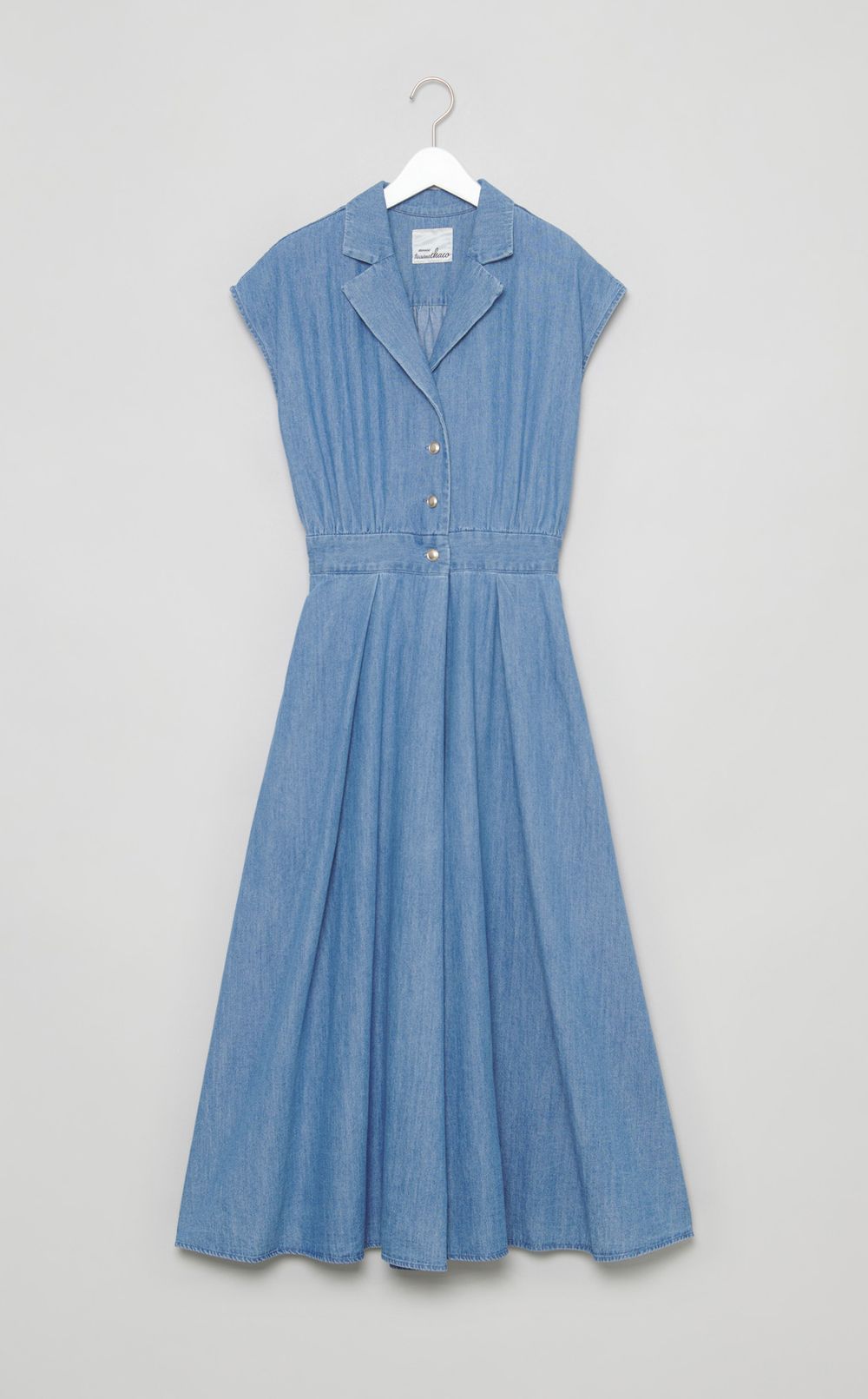 ライトデニムギャザーワンピース