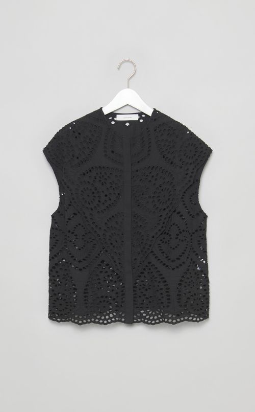 シフリー刺繍スカラップブラウス