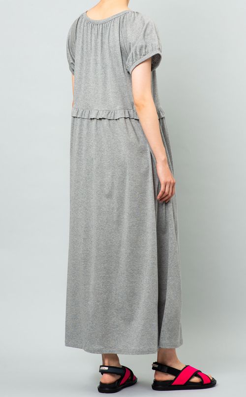 パフスリーブロングカットソーワンピース