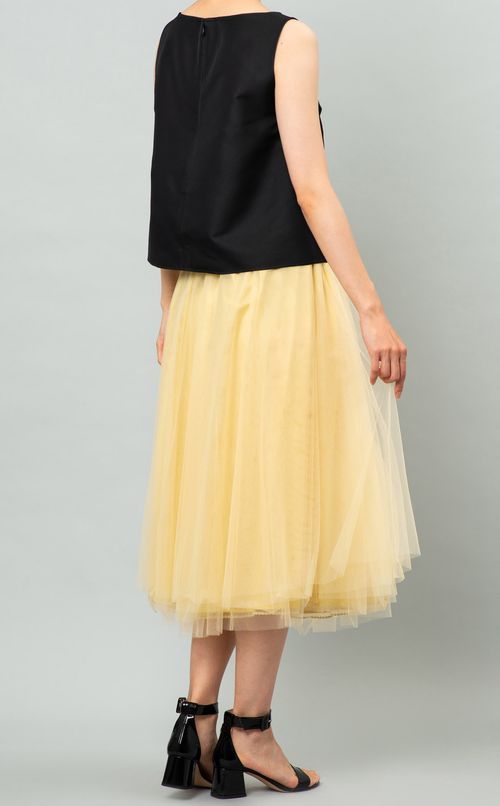 チュールレイヤードロングスカート
