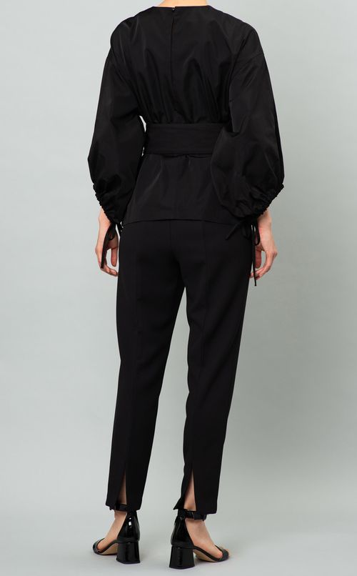 グログランギャザースリーブブラウス