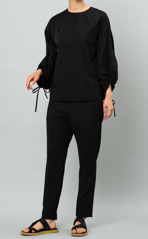 グログランギャザースリーブブラウス