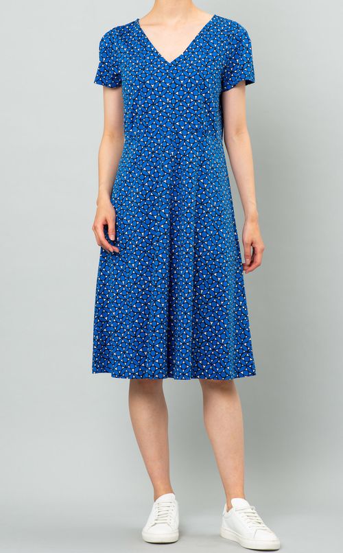 Vネックプリントワンピース