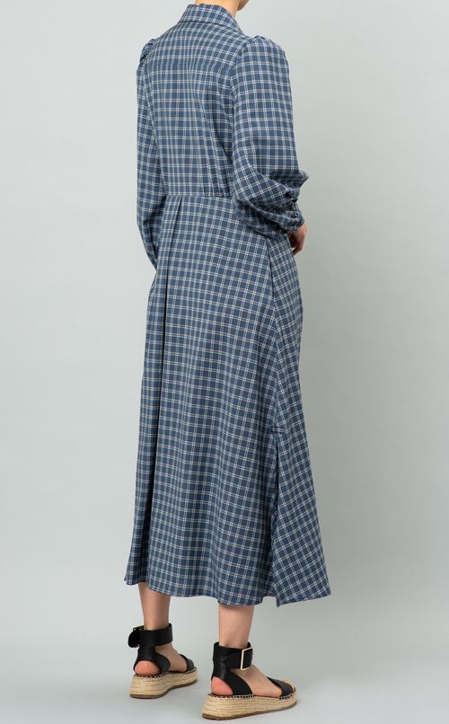 パフスリーブシャツワンピース