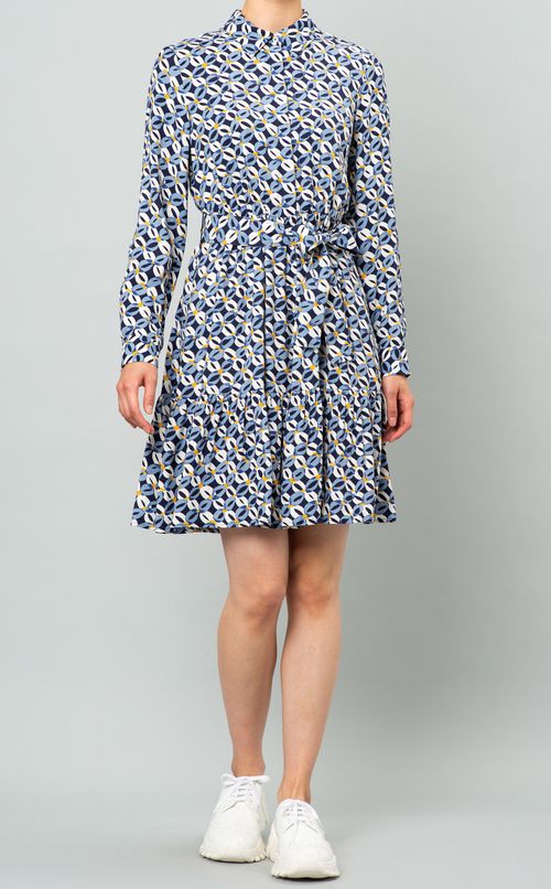 ジオメトリックシャツワンピース