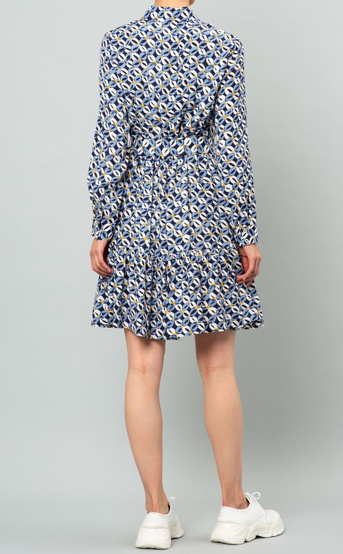 ジオメトリックシャツワンピース